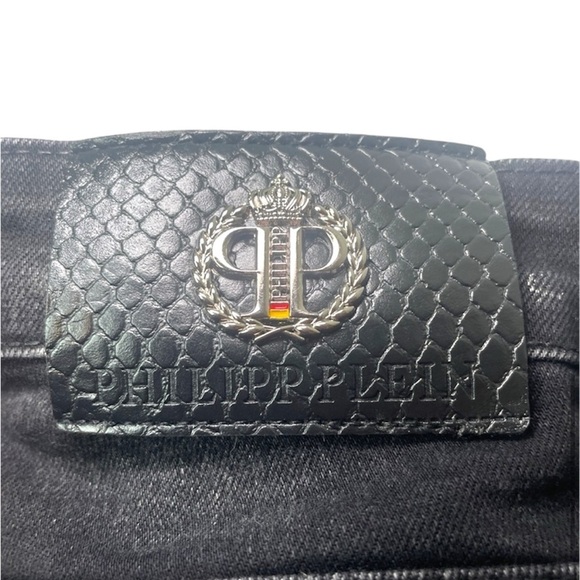 Philipp Plein Amiri Jeans Men’s Patch Distressed faded black and grey Jean SZ 38 - Picture 12 of 17